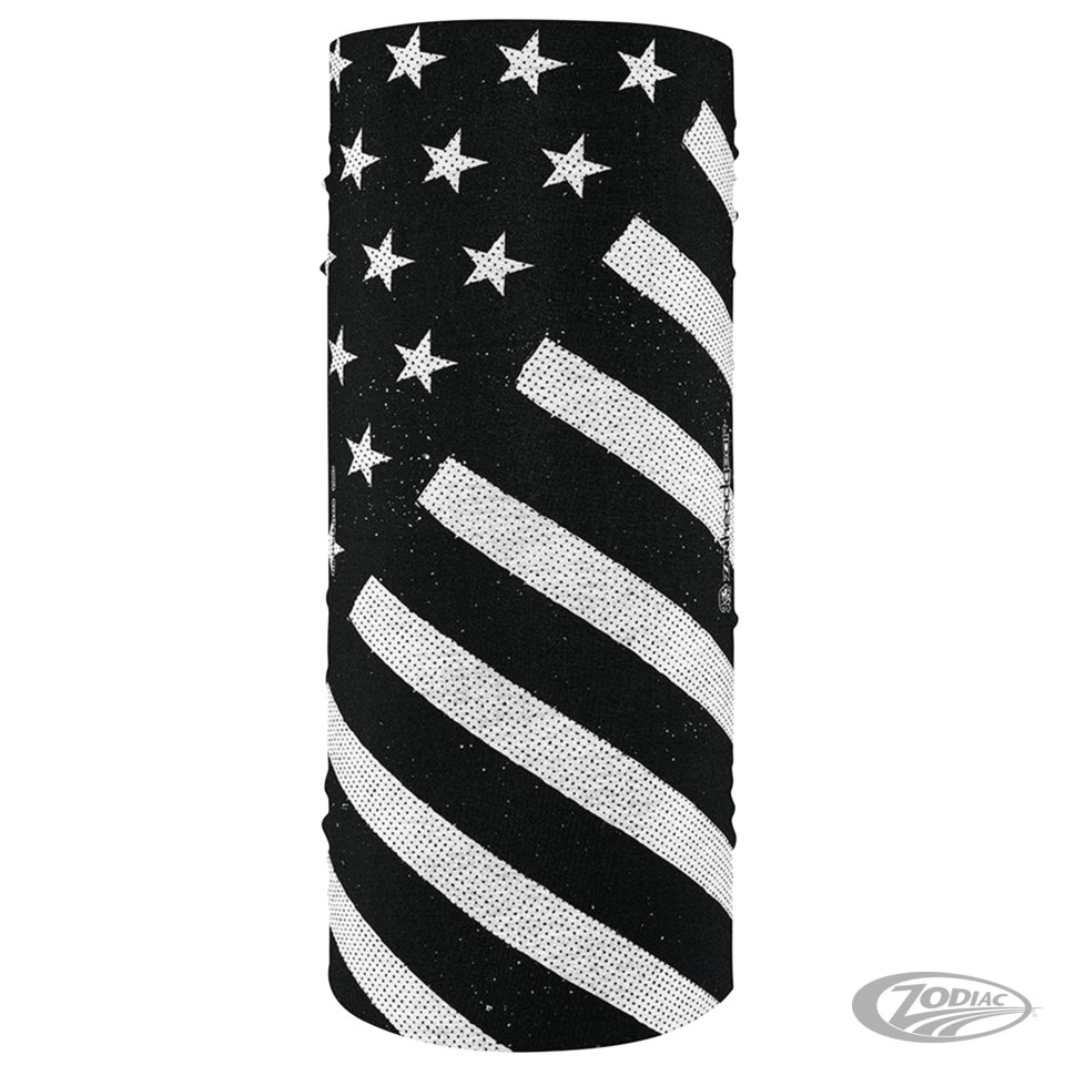 Zan motley tube B&W USA flag